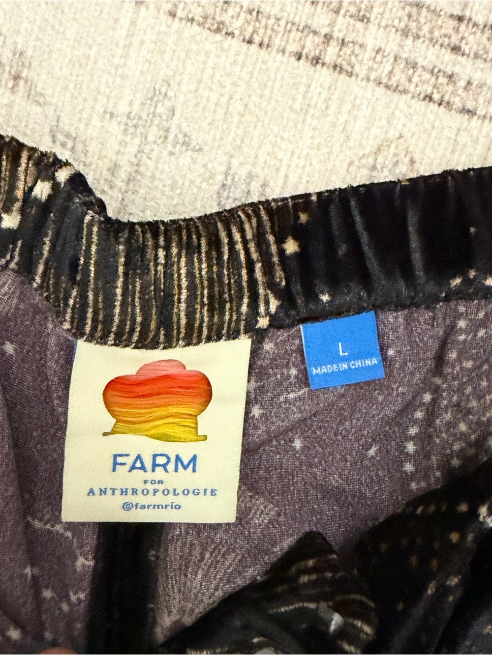 Farm Rio Wide Leg Velvet Pants in Dark Brown - Picture 6 of 6